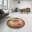 Tapis floral en laine brun-389577989