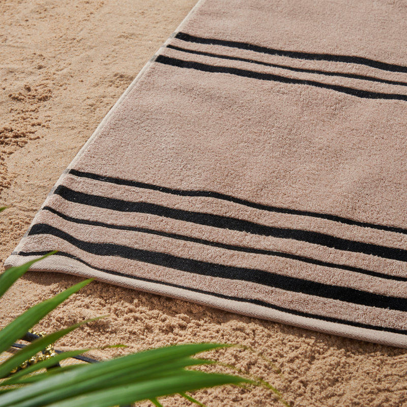 Banded Stripe Cotton Beach Towel Pair