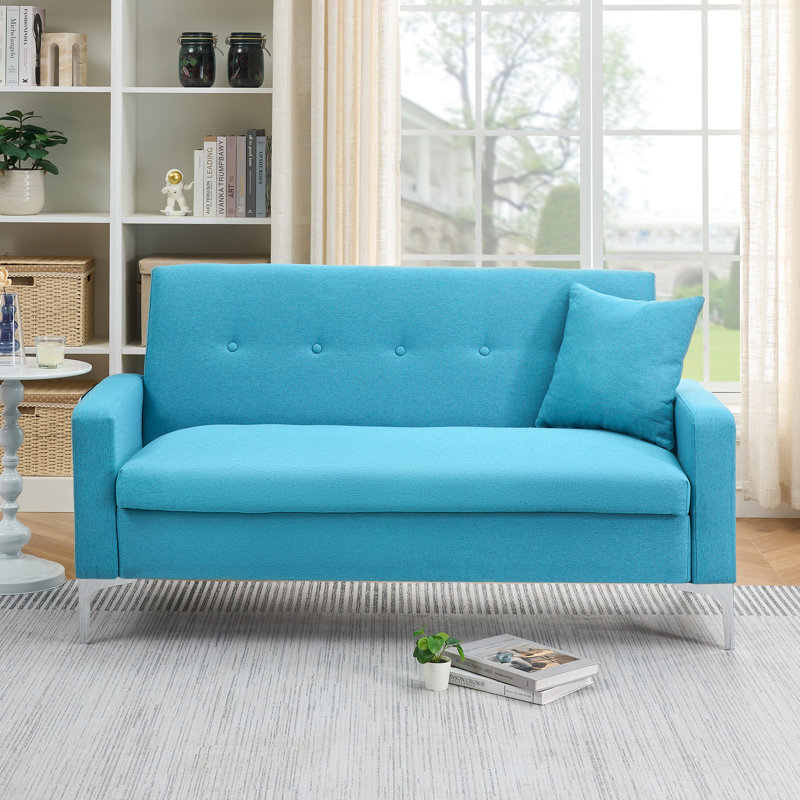 Canapé double confortable avec rangement intégré, idéal pour les salons, les appartements et les bureaux à domicile, combinant fonctionnalité et esthétique