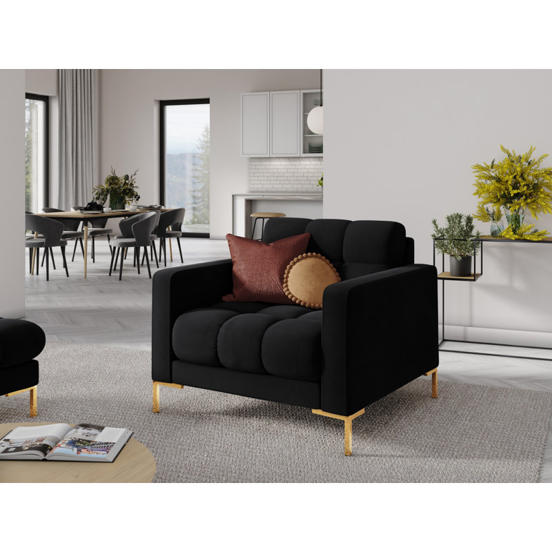Adoraim Upholstered Armchair, Black, Gold