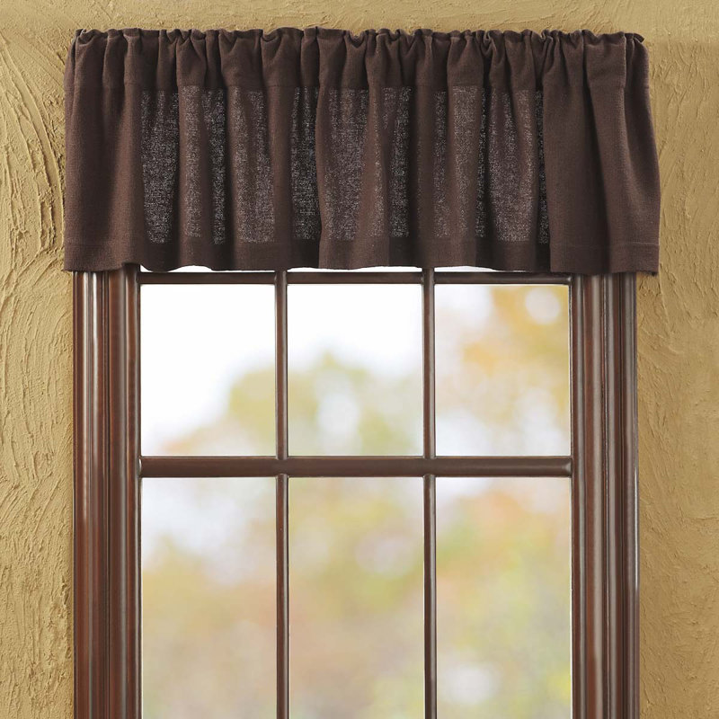 Roxane Cotton Tailored Window Valance, Brown, 72" W x 16" L