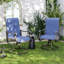 Ensemble de 2 chaises de patio pivotantes avec toile en textilène et structure en acier-1302426297