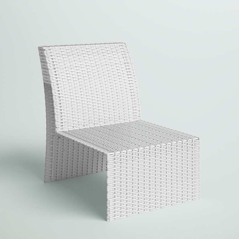 Chaise longue d'extérieur en rotin Sperry, Blanc