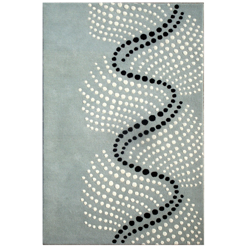 Carolette Hand Tufted Wool And Viscose Abstract Rug, Rectangle 5' x 8'