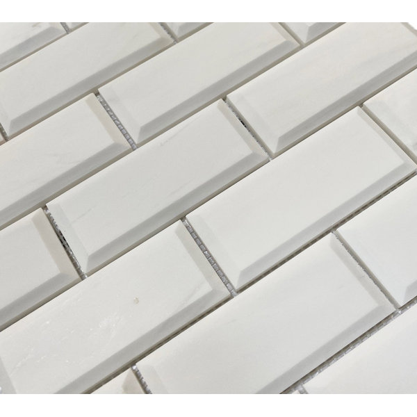 Beveled Marble Brick Joint Mosaic Wall & Floor Tile