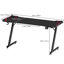 Black Gaming Desk LED Light Computer With Headphone Hook and Cup Holder Home Office Desk-903254758