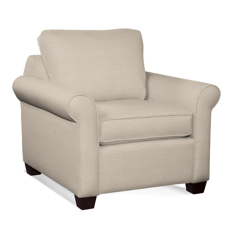 Park Lane Upholstered Armchair, Java Finish, Navy Crypton Performance; 0822-61