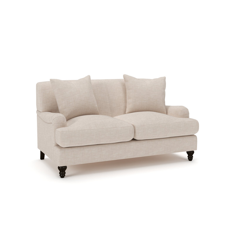 Walters Tight Back Loveseat, Lena Sand Performance Linen Blend