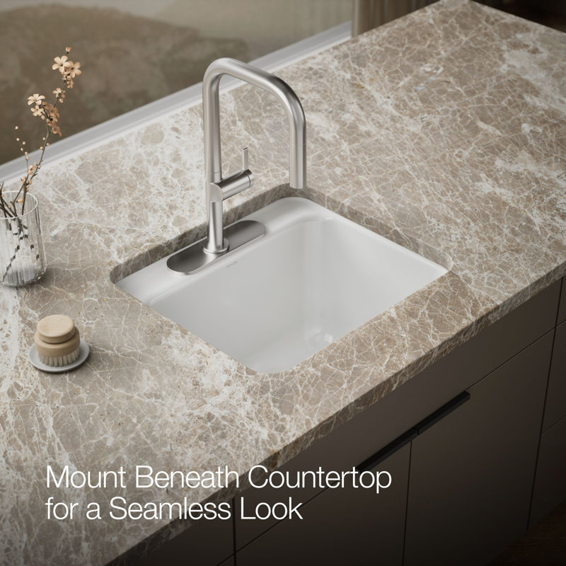 Glen Falls 22" x 25" Service Sink, 3 holes, White
