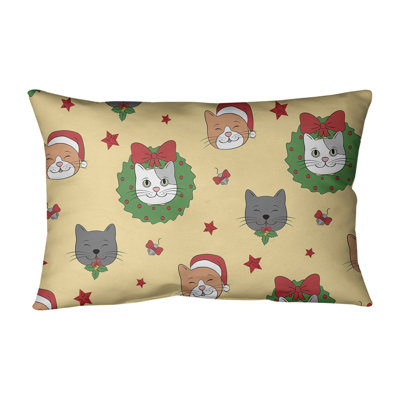 Christmas Cats Lumbar Pillow