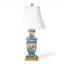 Garden Trellis Hand Painted Porcelain Table Lamp with Gold Base