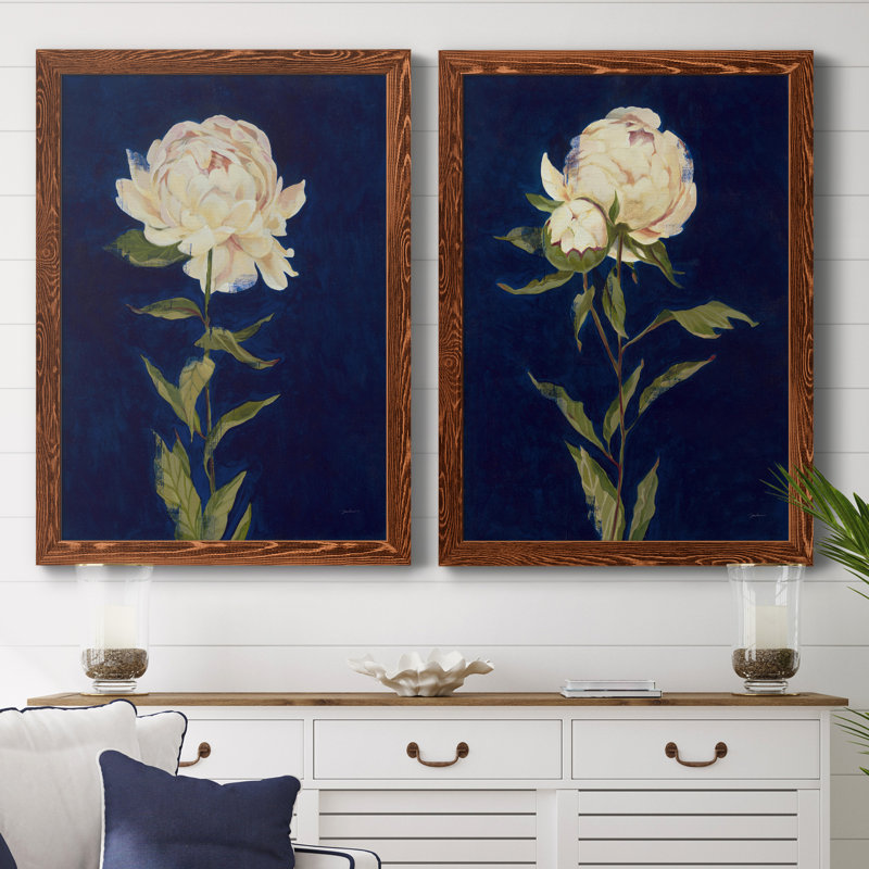 PRETTY AS A PEONY I - Ensemble de 2 reproductions de cadres photo sur toile, H 31,5 po x l 47 po x P 1,5 po, Cadre en érable