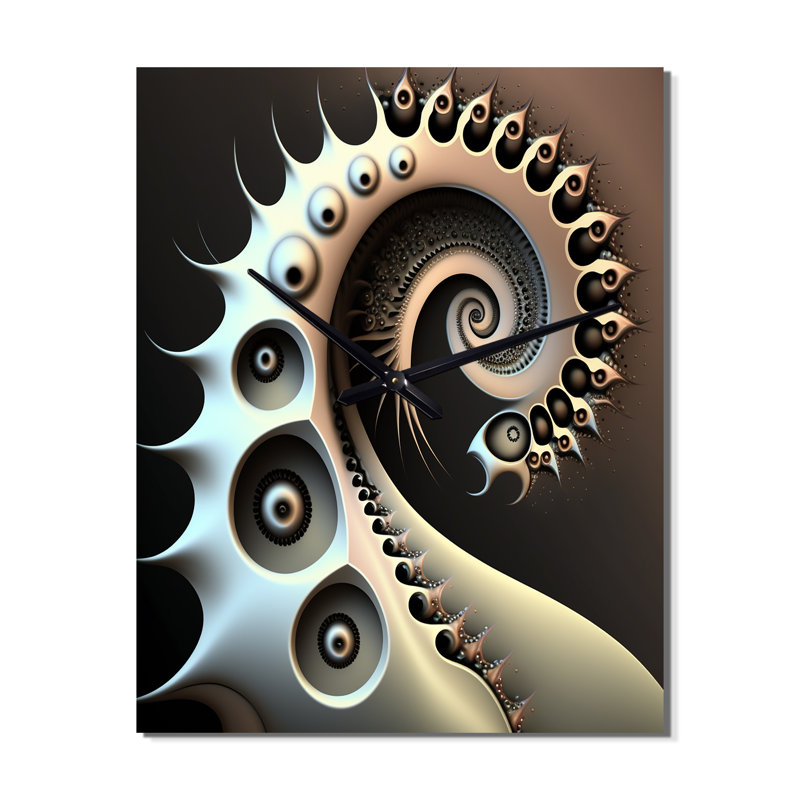 Horloge murale géométrique moderne surdimensionnée - Fractal, H 40 po x l 30 po x P 1 po