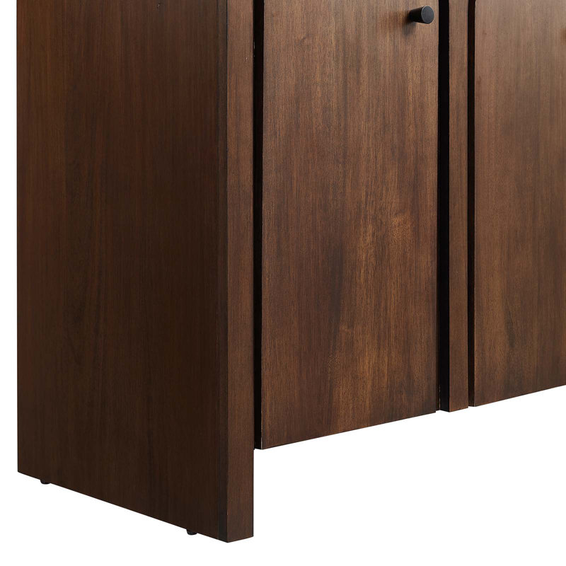 Meuble-lavabo double 48 po avec plateau en céramique Modway Appia, Noir, Noyer