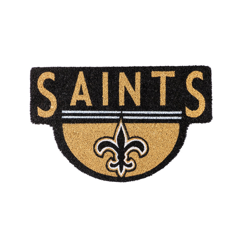 NFL Shaped Coir Outdoor Welcome Mat, Saints