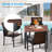 Hashim Square Metal Outdoor Dining Table With Umbrella Hole , 37.8'' in. W 37.8'' in. D-1333663094