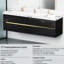 Meuble-lavabo flottant mural 72 po avec lavabo et comptoir en résine de pierre, tiroirs à fermeture en douceur, bois, pré-assemblé pour une installation parfaite, rangement pour cosmétiques organisé, faible absorption d'eau