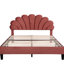 Magnifique grand lit plateforme tapissier avec tête de lit en velours rouge-709236399-709236396
