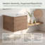 Meuble-lavabo mural simple flottant 24 po avec dalle de comptoir, base de meuble-lavabo moderne en contreplaqué incurvé en chêne naturel (lavabo non inclus)