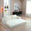 Canapé-lit convertible 2-en-1 pliant, canapé-lit en velours côtelé moderne avec 2 * coussins, canapé-lit modulaire sans dossier avec lit escamotable Futon et canapé-lit pliant pour le salon beige-1986576882-1986576845