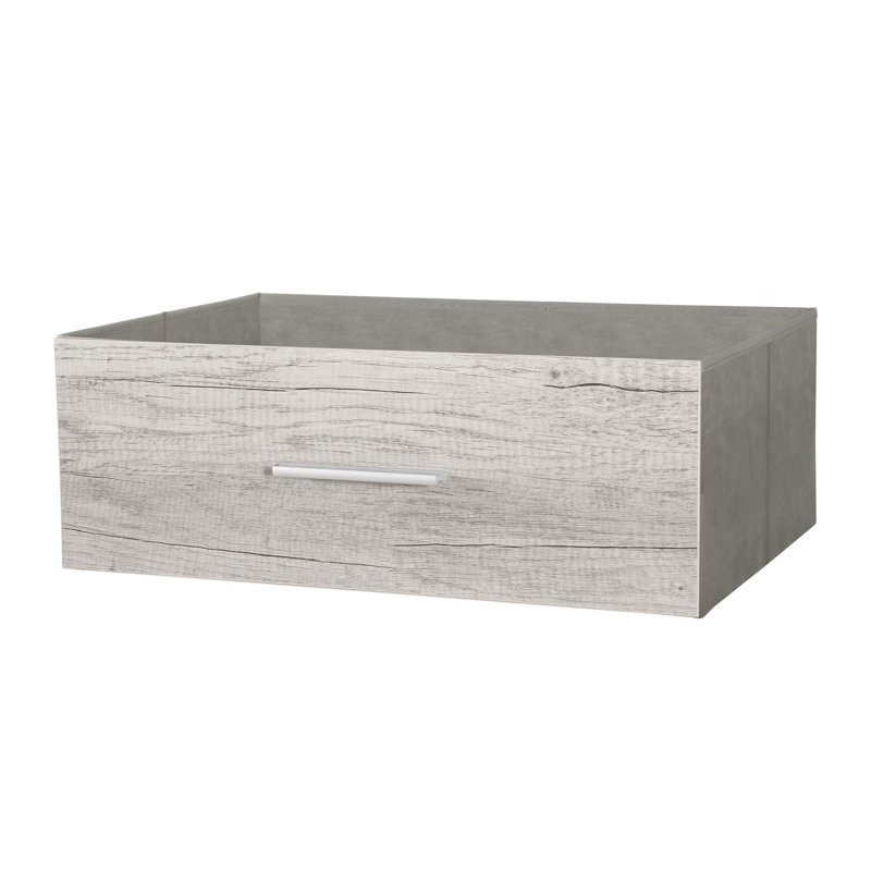 Commode 6 tiroirs avec grands tiroirs en tissu, Gris