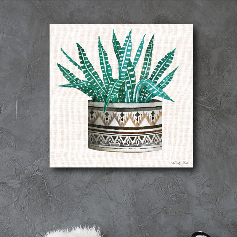 « succulent i », reproduction d’art sur toile tendue, H 24 po x l 24 po x P 1,5 po