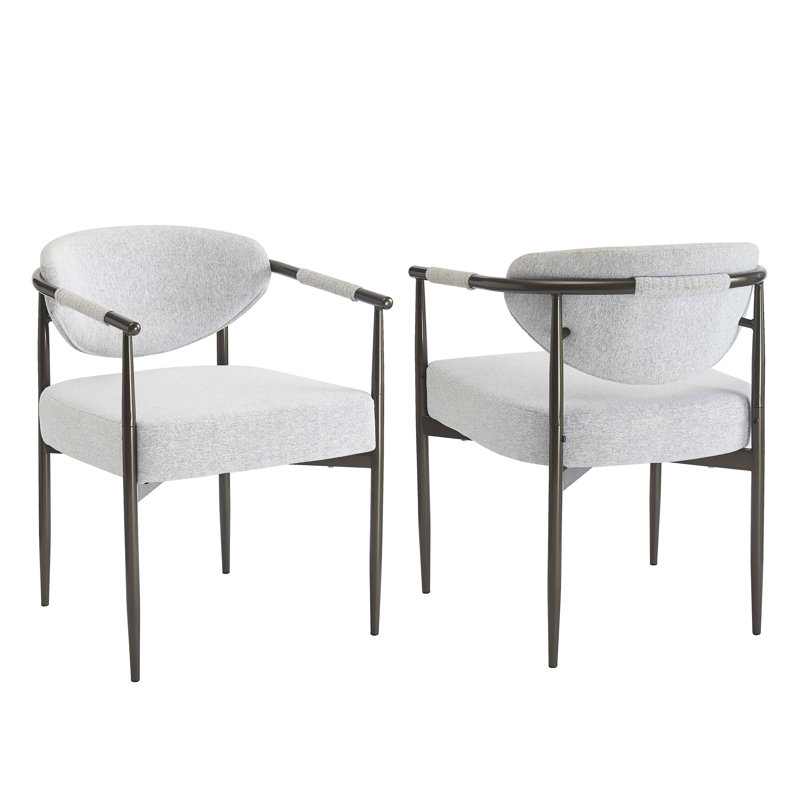 Chaises de salle à manger rembourrées avec structure en fer, fauteuils d'appoint Modern