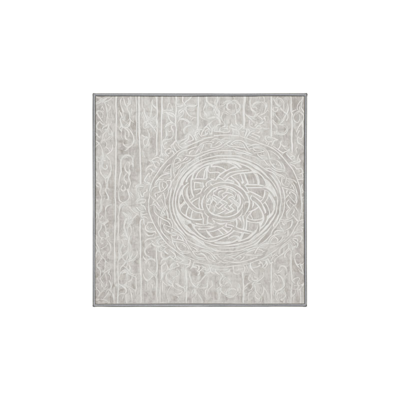 Tapis gris lavable à la machine, Carré 3 pi
