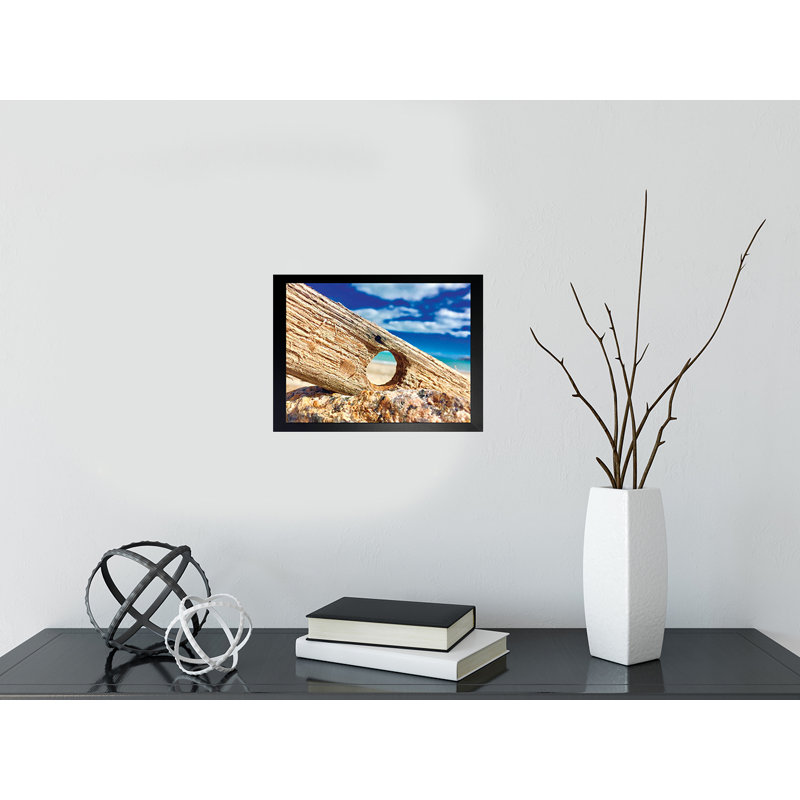 Driftwood Keyhole - photographie, H 10,5 po x l 12,5 po x P 1,25 po, Papier encadré noir, Pas de tapis