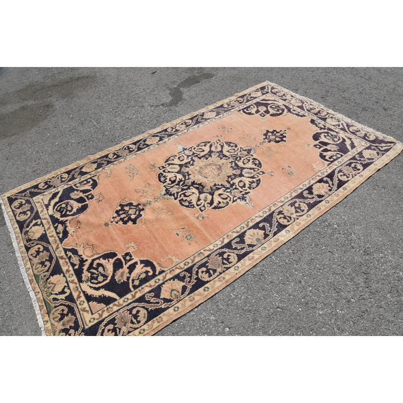 Tapis Boho, tapis Oushak, tapis 4,7 x 8,2 pi, tapis de chambre à coucher, tapis bleu, tapis turcs, tapis rétro