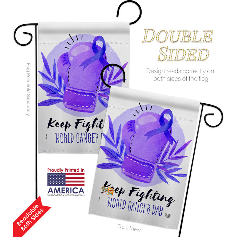 Drapeau de jardin en polyester 19 x 13 po Keep Fighting