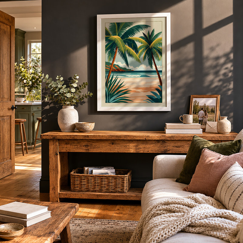 Tropical Afternoon Coastal - Print, A3 - 42.0 x 29.7 cm, White