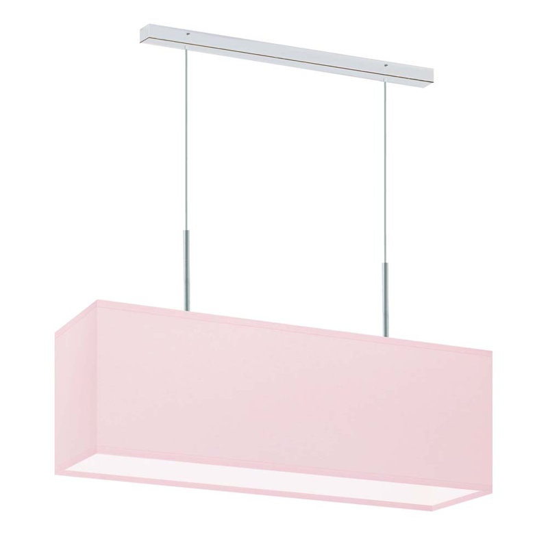 Gener 2 - Light Square/Rectangle Pendant, Light Pink, Silver