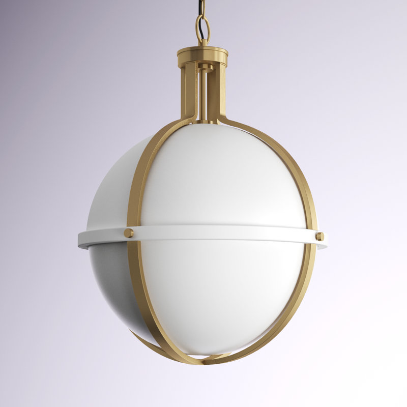 Polito 1 - Light Single Pendant, Opal White, Matte White/Brass