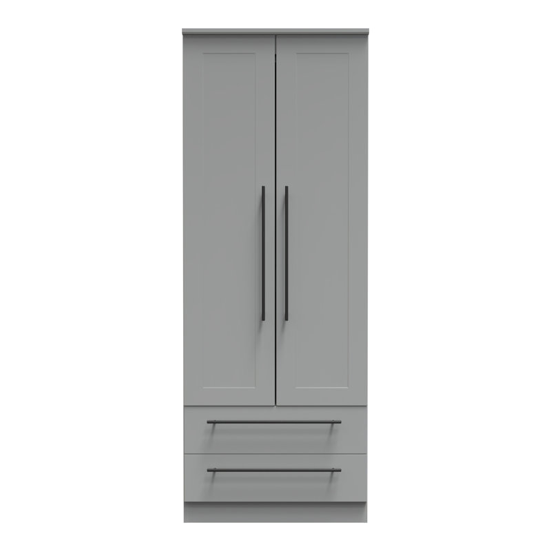 Fully Assembled 2 Door Wardrobe, Dusk Grey