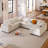 U-Shape Sectional Sofa With Movable Ottoman-2069940295