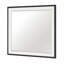 Miroir de commode Jem, cadre en métal blanc et brun noyer, rectangulaire 37 x 42