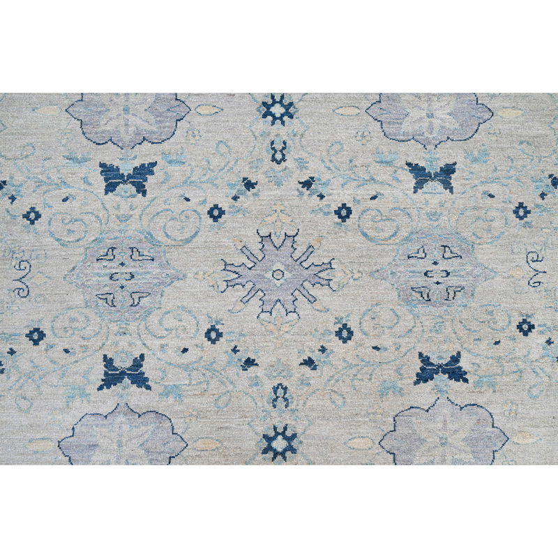 Tapis argent noué à la main de haute qualité