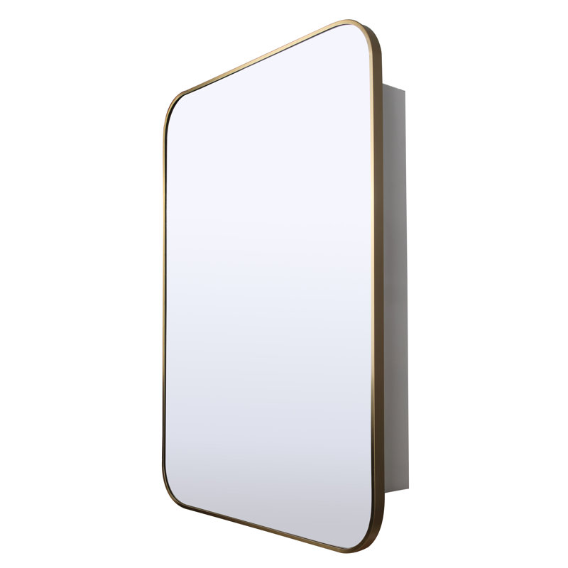 Metal Flat Wall Mirror, Gold