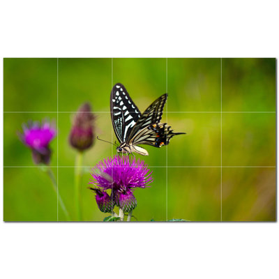 Murale décorative en céramique 6 po x 6 po Butterfly Photo