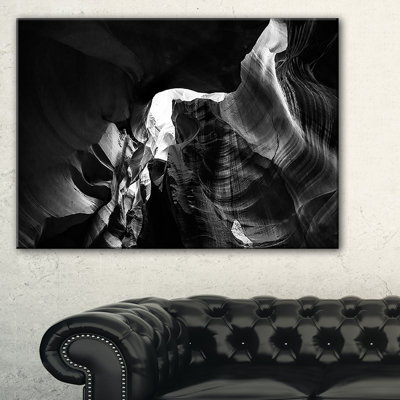 Wrapped Canvas Graphic Art - Black & White Antelope Canyon