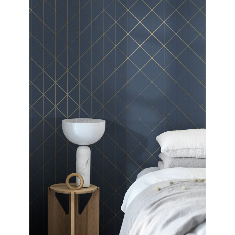 Boråstapeter Diamonds Wallpaper, Navy/Gold