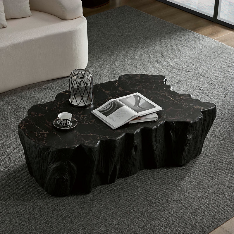 Table basse de forme unique 48,62 pouces, Black