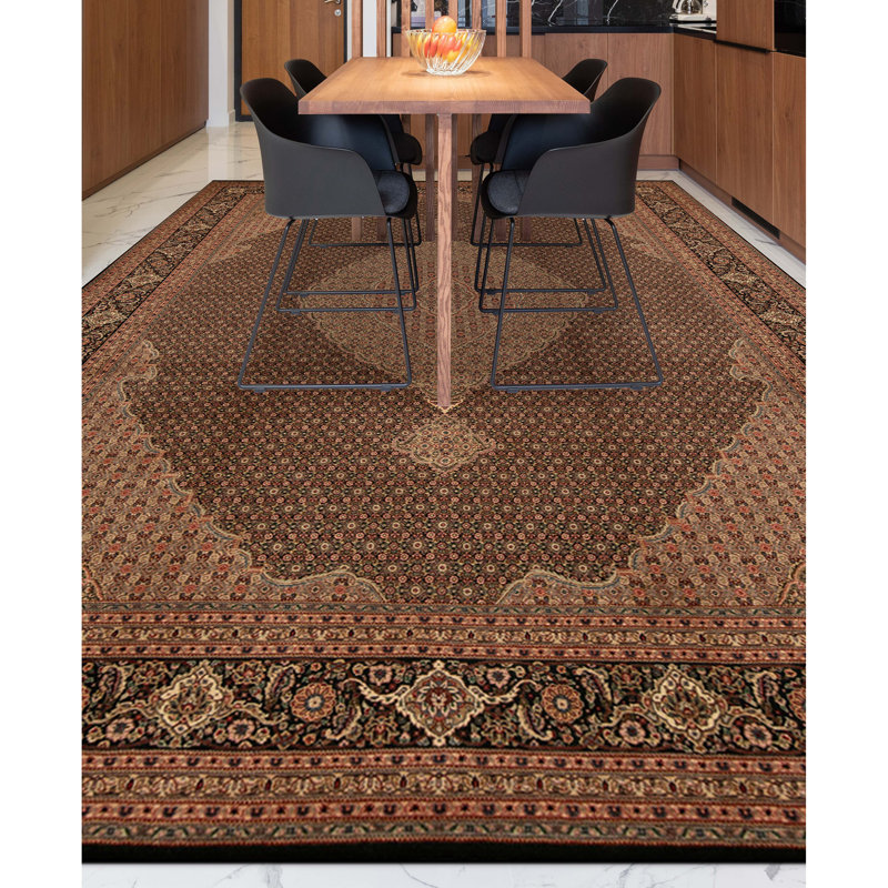Tapis vert noué à la main de haute qualité