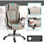 Fauteuil de bureau pivotant ergonomique en cuir PU avec roulettes