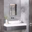 Armoire à pharmacie encastrée avec miroir, armoire de salle de bain à fixation murale avec porte simple et tablettes de rangement