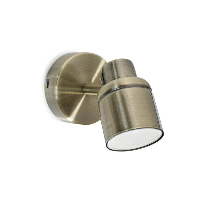 Benton IP44 Adjustable Single Spot Wall Light with LED Bulb, Satin, 3000 (K)