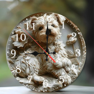 Horloge murale en bois 10 po, mouvement silencieux, à piles (piles AA non incluses), décor artistique, parfait pour les décorations