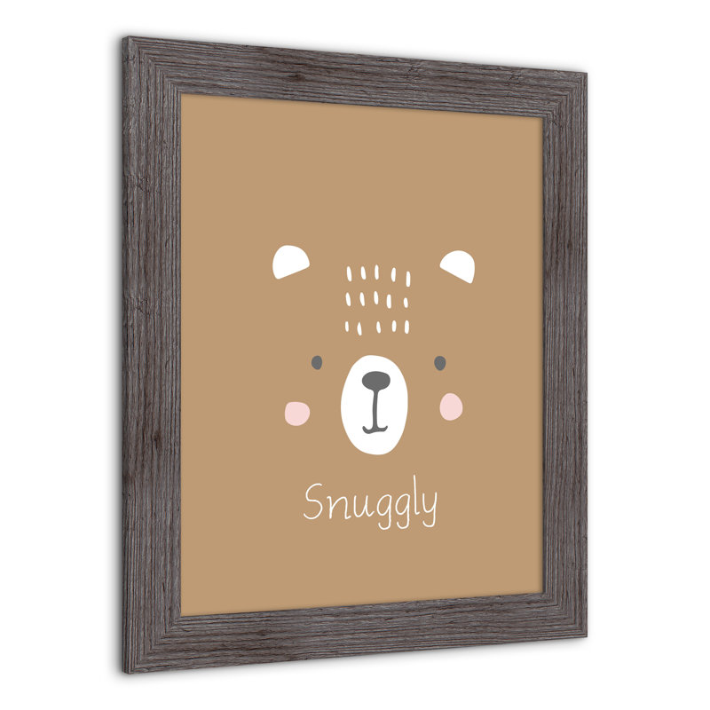 Art encadré Snuggly, H 20 po x l 16 po x P 0,75 po, Cadre gris