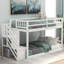 Lit simple au-dessus d'un lit superposé blanc avec rangement fascinant - construction en pin massif pour envoûtante intrigue-1306859790